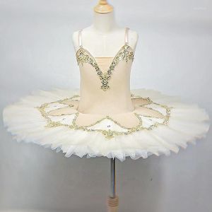 Abbigliamento da palcoscenico Vestito da balletto professionale per bambini Ragazze Bambini Spettacolo di danza moderna Costume Pancake Tutu Donna Ballerina del cigno