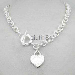 Hänge halsband design man kvinnor mode halsband hänge kedja halsband s925 sterling silver nyckel retur till hjärtat kärlek varumärke pendell charm med ruta x0913