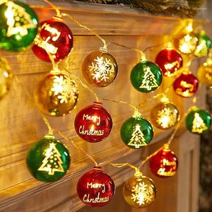 Cordas Luzes decorativas de Natal String LED Luminous Star Xmas Ball Light Tree Decor Night Lamp para festa de ano