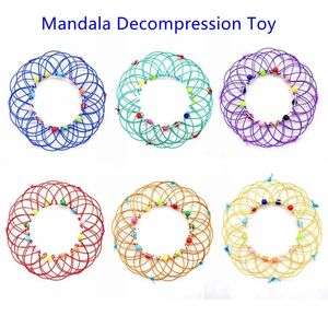 Детская игрушка-антистресс Мандала, разнообразная цветочная корзина, тридцать шесть обручов в форме мягкой стали, детская головоломка, декомпрессионная игрушка
