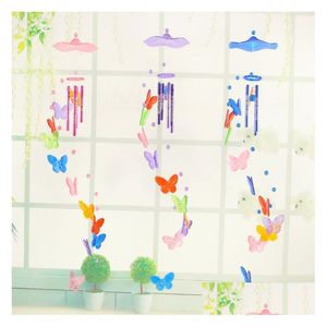 Arts And Crafts Butterfly Wind Chime Ornaments Creative Home Garden Decoration Craft Children Birthday Gift Butterflies Pendant Chimes Dhlmz