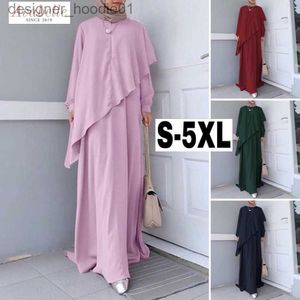 Kadın Cape (S-5XL) artı boyutu Cape Frills Resmi Partisi Modern İş Ofisi Müslümimah Elbisesi Abaya Jubah L230914