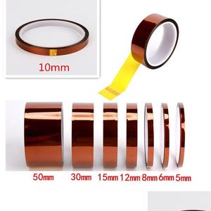 Klebebänder Großhandel Gold Finger Polyimid Wärmeband Hohe Temperaturbeständigkeit Pi Sublimation 260 ° C-300 ° C 5 mm 10 mm 20 mm Drop Deliv Dhleb