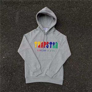 Kvinnor Tracksuits Hoodie Trapstar Full Tracksuit Rainbow Handduk Broderi Decoding Hooded Sportwear Men and Women Sportswear Suit dragkedja Byxor Storlek XL L23091