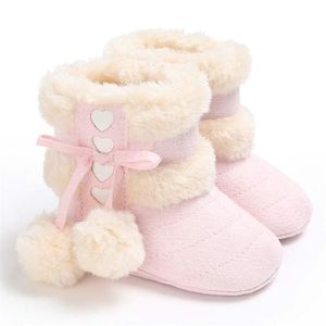 First Walkers Winter Snow Baby Boots 7 Colors Warm Fluff Balls Indoor Cottton Soft Rubber Sole Infant born Toddler Shoes 230914