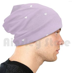 Berets lavanda corações gorros pulôver boné confortável gorro kawaii coração roxo bonito minimalista na moda