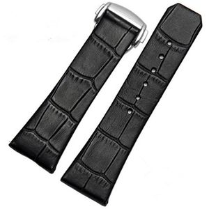 Äkta läderklockband för Omega Constellation Series armbandband 23mm med Silver Clasp250D