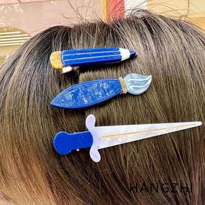 Clipes de cabelo Hangzhi criativo lápis caneta franja clipe bonito dos desenhos animados fantasia lado personalizado acessórios de papelaria para mulheres crianças