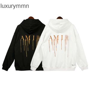 Mens hoodies amirres designer män svettar hoodie tröja tidigt hösten huvtröja ny trend personlig handmålad tryckflödesfärg slingälskare 4k49