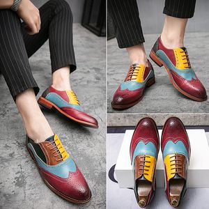 Neue Marke Männer Kleid Schuhe Hohe Qualität Handgemachte Brogue Stil Party Leder Hochzeit Schuhe Männer Sozialen Leder Oxfords Formale Schuhe für Jungen Party Kleid Stiefel