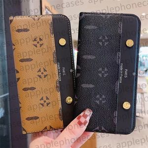 فتحة جلدية جلدية فاخرة مصممة فتحة بطاقة iPhone Case لـ Apple iPhone 15 14 13 12 11 Pro Max 15Pro 14Plus 15Promax 14Promax Brand Flip Wallet Wallet