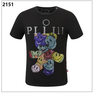 Ny stil Bear Phillip Plain Men T Shirts Designer PP Skull Diamond T Shirt Kort ärmdollar Brand Tee High Quality Skulls T Shirt Tops WP2151