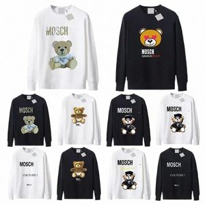 Moschino Graphic Print Hoodies Perfeito Oversized Outono Mulheres Designers Hoodys Suéter Esportes Pescoço Redondo Manga Longa Casual Moletons Soltos 59Mg #