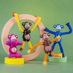 Teleskopik Vantuz Kupası Maymun Oyuncak Tüpler Duyusal Oyuncaklar Eğitim Kemir Toys Partisi Çocuklar İçin Favoriler Erkek Kızlar