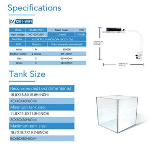 Zetlight ZA1201-WIFI LED-ljus soluppgång saltvatten marin korallrev akvarium fisk tankbelysning full spektrum lampa y200922286x