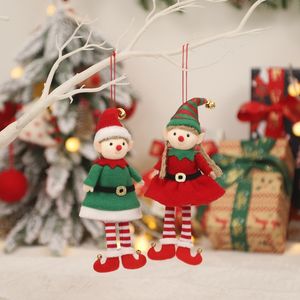 Wesołych świąt dekoracji kreskówka para elf lalka wisiorka choinka wiszą świąteczne imprezie ozdoby świąteczne prezenty
