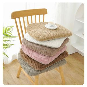 Pillow 1 Pcs 40x43cm Oval Plush Dining Chair Seat For Home Thickened Warm Non-slip Car Sofa Removable And Washable S