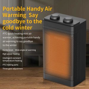 Home Heaters Electric Heater Desktop Mini Fan Heater Portable PTC Heating Machine for Household Quick Silent Low Consumption Warning HKD230904