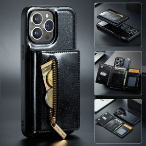 Skórzane magnetyczne portfel telefoniczny dla iPhone'a 15 14 13 12 11 Pro Max 15plus 14plus uchwyt wstrząsowy Ochrona tylnej osłony