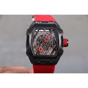 Movement Richarmilles Watch automatic sapphire fully RM27-04 mechanical movement watch glass mirror features carbon fiber case with natural rubber strap L