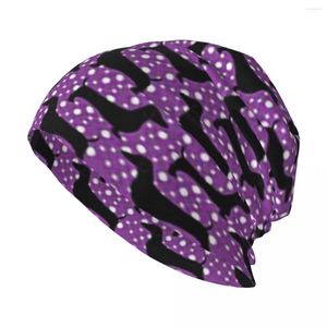Береты, таксы, фиолетовая стильная эластичная вязаная шапка с напуском, многофункциональная шапка с черепом для мужчин и женщин
