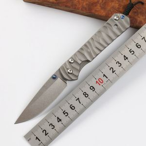 Chris Reeve Small Sebenza Inkosi Folding Knife Wave Lines Pattern Titanium Handle High Hardness 9Cr13Mov Outdoor Camping Hunting Survival Pocket Knife 385