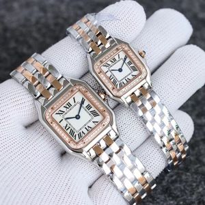 new designer watch womens mens panthere fashion quartz movement watches gold silver Montre de Luxe business classic elegant square tank Women stainless steel 22mm