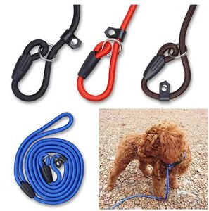 Нейлоновая веревка для собак, тренировочные поводки, регулируемый тяговый ошейник, веревки для собак, аксессуары 0,6*130 см