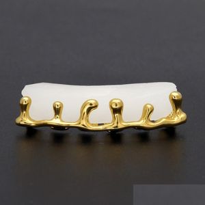 Złote zęby Grillz wulkaniczne lawowe grille Drip Wysoka jakość męskiej biżuterii biżuterii DHW3N
