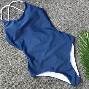 Kvinnors badkläder Sexig One Piece Swimsuit Kvinnlig Kvinnlig solid svart thong rygglös monokini baddräkt 2023