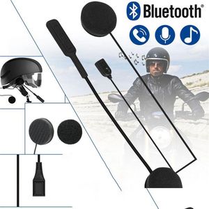 Motorcykelintercom Bluetooth 5.0 Hjälm Headset Hörlur 3D Stereo Anti-interference för Riding Hands Drop Delivery Automobiles Moto Dhee5