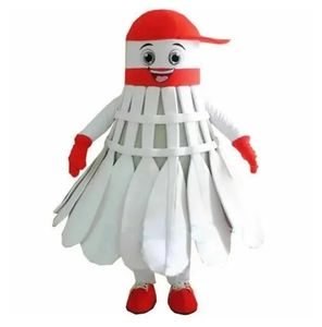 2024 Hallowee White Badminton Mascot Costume Cartoon Anime Theme Character Carnival Adult Unisex Dress Christmas Fancy Performance Party Dress