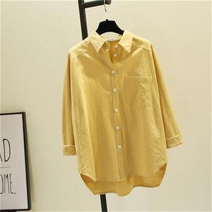 Women's Polos Cotton Long Sleeve Shirts And Blouses Solid Color Fine Elegant For Women Korean Style Clothes 2023 Summer ER8990