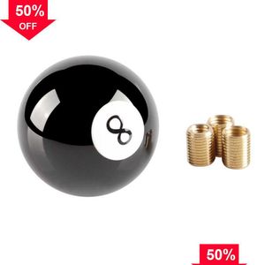 8 Åtta Pool Billiard Ball Gear Shift Knob Adapter Universal Fordon AT/MT Shifter Spakhuvud med M8 M10 gängad svart akryldroppe DHWIS