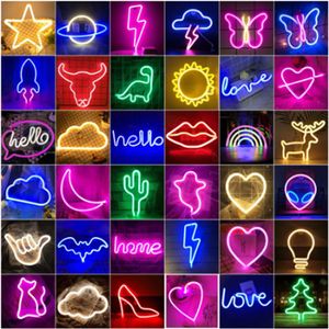 LED Neon Night Light Art Sign Wall Room Home Party Bar Cabaret Wedding Decoration Christmas Gift Wall Hanging Fixtures Wallpaper I253N