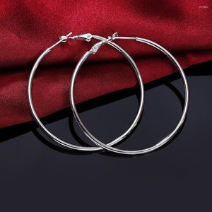 Серьги-кольца диаметром 5-8 см, оптовая продажа, серебро 925 пробы для женщин, девушек, модные классические ювелирные изделия высокого качества