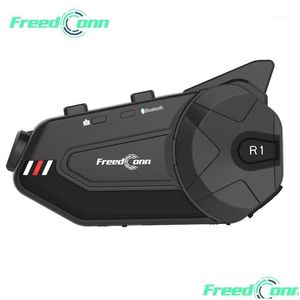 Interfono moto Dconn Group Obiettivo Hd impermeabile Video 1080P 6 motociclisti Bluetooth Fm Wifi Auricolare per casco R1 Plus Registratore1 Drop Delive Dh62A