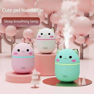 Umidificatori Simpatico umidificatore per animali domestici Luce colorata Diffusore di oli essenziali Diffusore di aromi Mist Maker Deodorante per auto e casa L230914