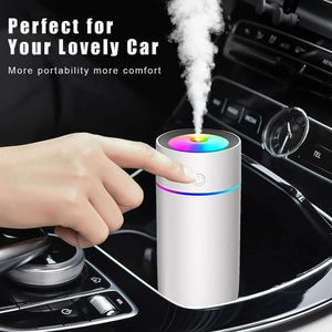 Luftfuktare 320 ml ultraljudsbilfuktare Creative Lucky Cup USB Aromatisk diffusor luftrenande och fuktgivande med färgglad RGB