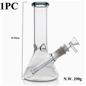 Factory Retail 8" Height Small Transparent High Quality Glass Water Tobacco Pipe Bong/Hookah Clear Beaker With Ice Catcher/Hookah Pipe Bong