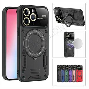 Capa de telefone com armadura híbrida à prova de choque capa magnética com suporte de 360 graus para iPhone 15 Pro Max Samsung Galaxy S23 Ultra A52 A13 A54 A34 A24 A14 A04