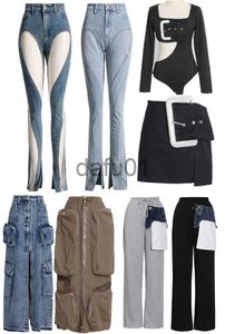 Jeans femininos mulheres saias sexuais com grande pino bodysuit com pinn magro e quente jeans saia longa e calças com forma de corte agradável muitos modelos sml x0914
