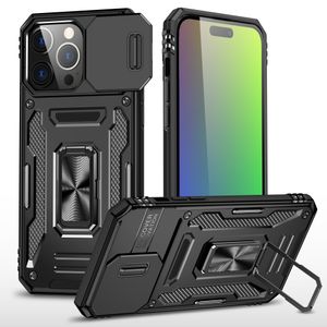 Capa de suporte de anel magnético híbrido à prova de choque para iPhone 15 Pro Max 14 13 12 11 XR XS X 8 7 Lente de câmera Capa protetora de telefone Funda