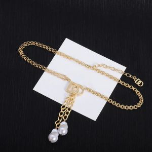 Designer Pendant Neckor Gold Engagement Jewelry Luxury Womens Halsband Pearl Chains Halsband Classic Chokers Strings Jewlery 2391412PE-3