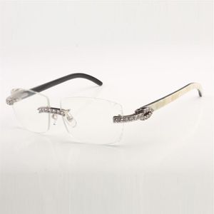 Armação de óculos de sol Buffs XL diamante 3524015 com pernas de chifre de búfalo natural e lente transparente de 57 mm2644