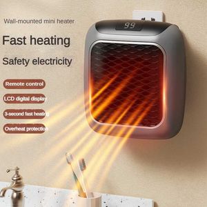 Home Heaters 800W Electric Heater Mini Fan Heater 110V 220V Remote Control Warmer Desktop Household Wall Heater Stove Radiator Warmer Machine HKD230904