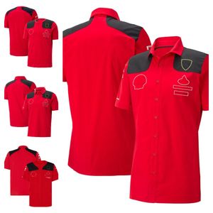 2023 Nova temporada F1 Fórmula 1 uniforme de corrida uniforme de corrida vermelho masculino uniforme polo personalizado