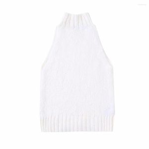 Women's T Shirts White Knit Tops Women Halter Sleeveless Y2k Turtleneck Chic Lady Knitted Shirt T-shirts Tees Women's Clothing