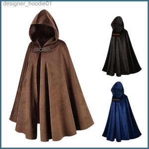 Women's Cape Hoodie Cape för män Hooded Cloak för Cosplay Costume Halloween Costume For Men Women For Nightclub Stage SMBSG L230914