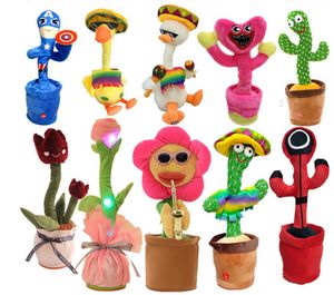 طفل لعبة Huggy Wuggy Cactus Electronic Plush Dance Dance Toy سوف تغني الصبار الساحر لعبة أفخم لعبة طفل عيد الميلاد صبار الصبار أفخم مضحكة